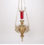 H-199 Ornate Roman Sanctuary Lamp + Globe