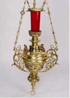H-199 Ornate Roman Sanctuary Lamp + Globe