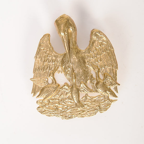 h-362 Pelican Solid Brass Relief