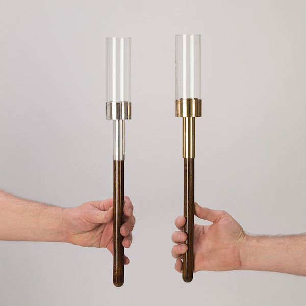 H-308S Silver Small Acolyte Candlestick