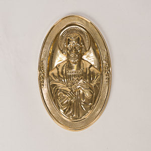 H-268 Solid Brass HPolish St Joseph Relief Plaque