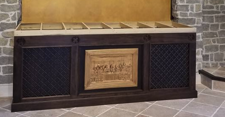 X24890 Altar with Metal Cross hatching