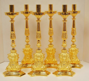 H-372G Gold Plated Candlestick 14 1/4"