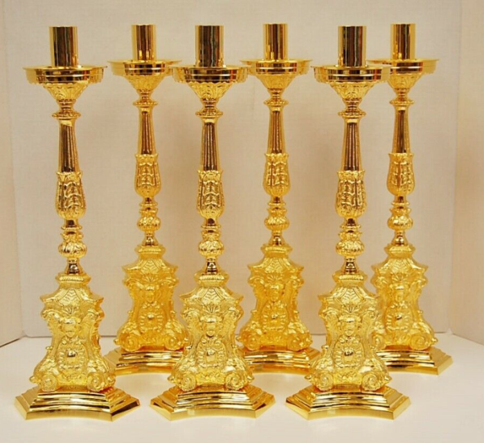 H-372G  Candlesticks 14.25" Gold finish