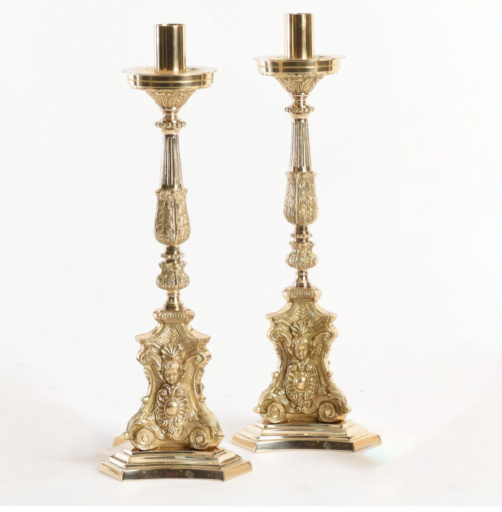 H-372 Candlesticks set of 6 in Brass finish