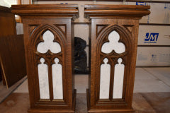 Gothic Pedestals x25850 w. marble inserts