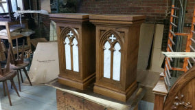 Gothic Pedestals x25850 w. marble inserts
