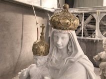 Custom Marble Mary with Bronze Crown