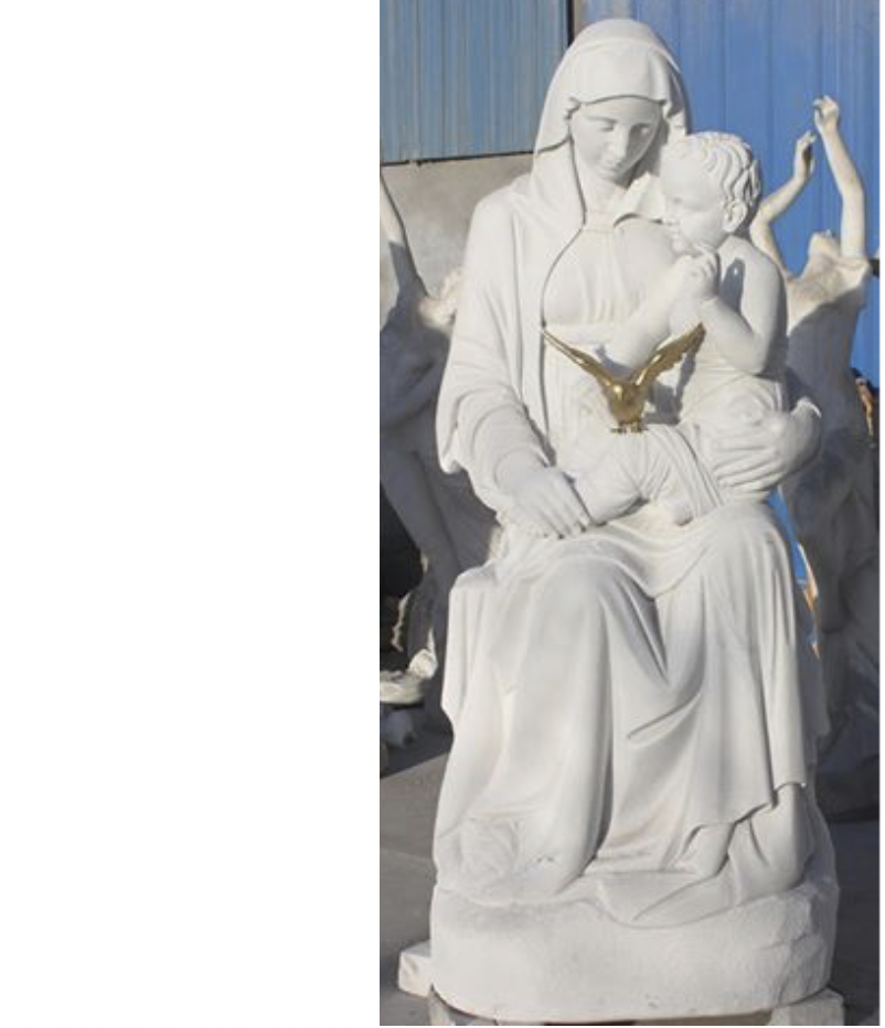 Custom Marble and Bronze Mary statue