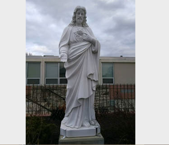 7ft Sacred Heart in Marble