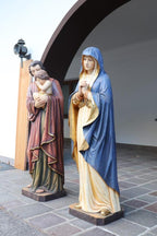 Custom Mary and St Joseph Statue, Hand Carved Wood