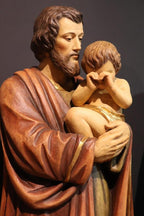 Custom Mary and St Joseph Statue, Hand Carved Wood