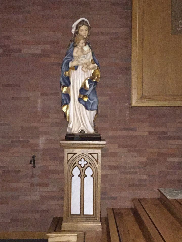 Custom Made Oak and Marble Pedastals