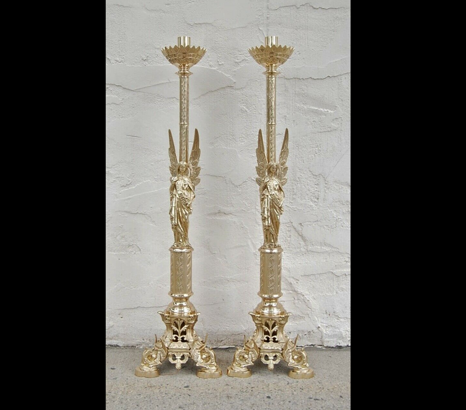 H-166 40" Angel Candlestick priced by pair