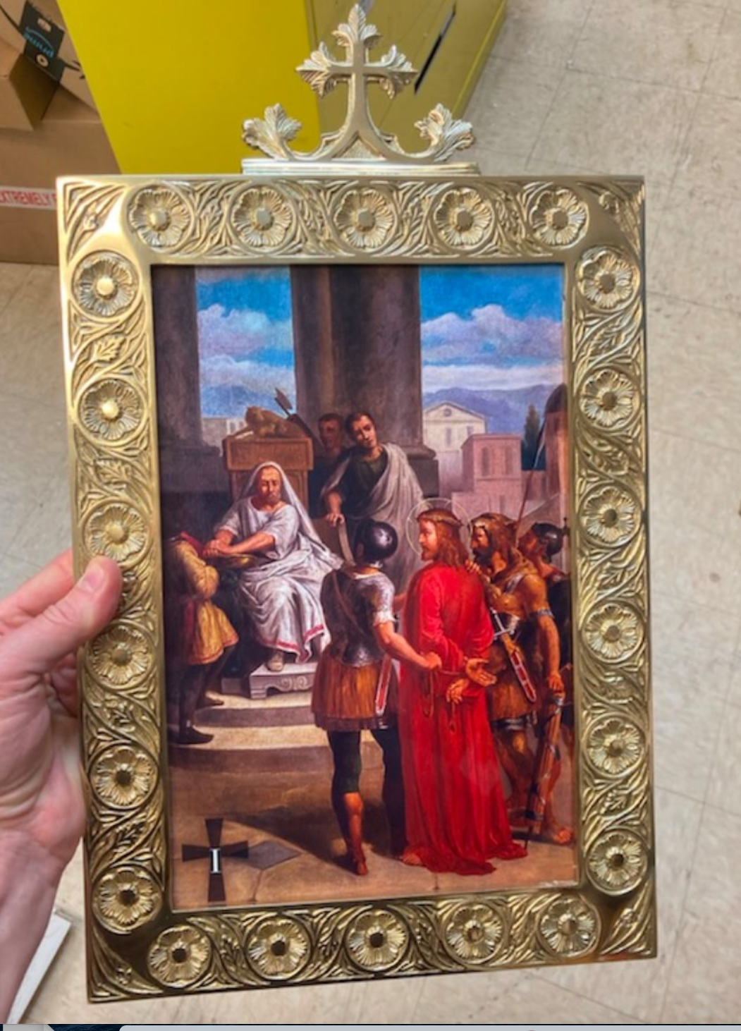 H-807 Brass Framed Stations of the Cross set Fynders Keepers