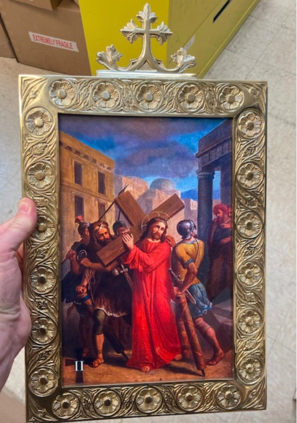 H-807 Brass Framed Stations of the Cross set Fynders Keepers