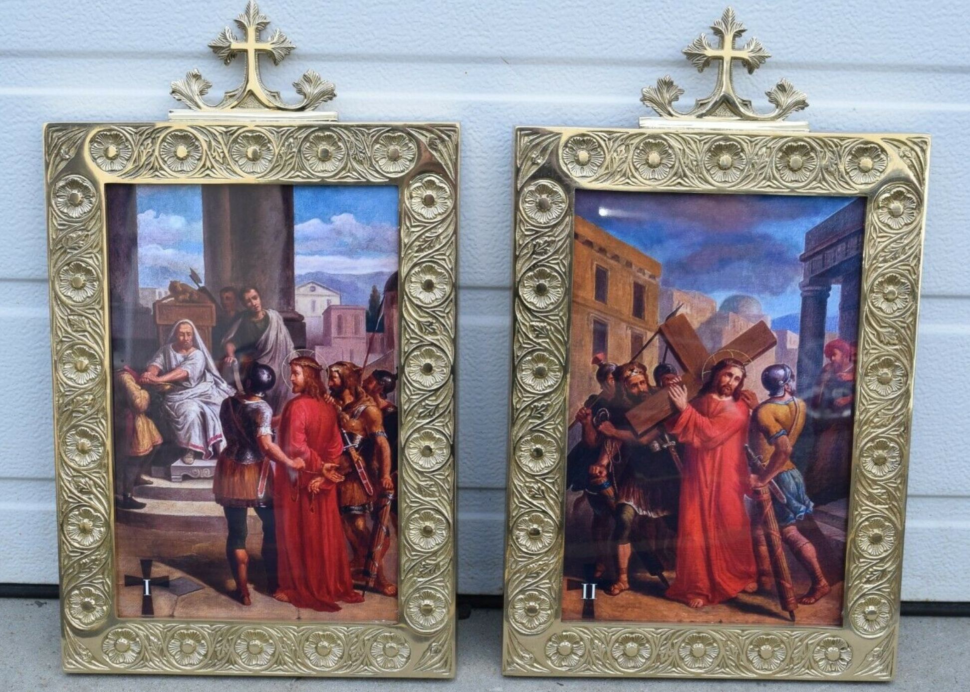 H-110 Stations of the Cross  Brass Frames
