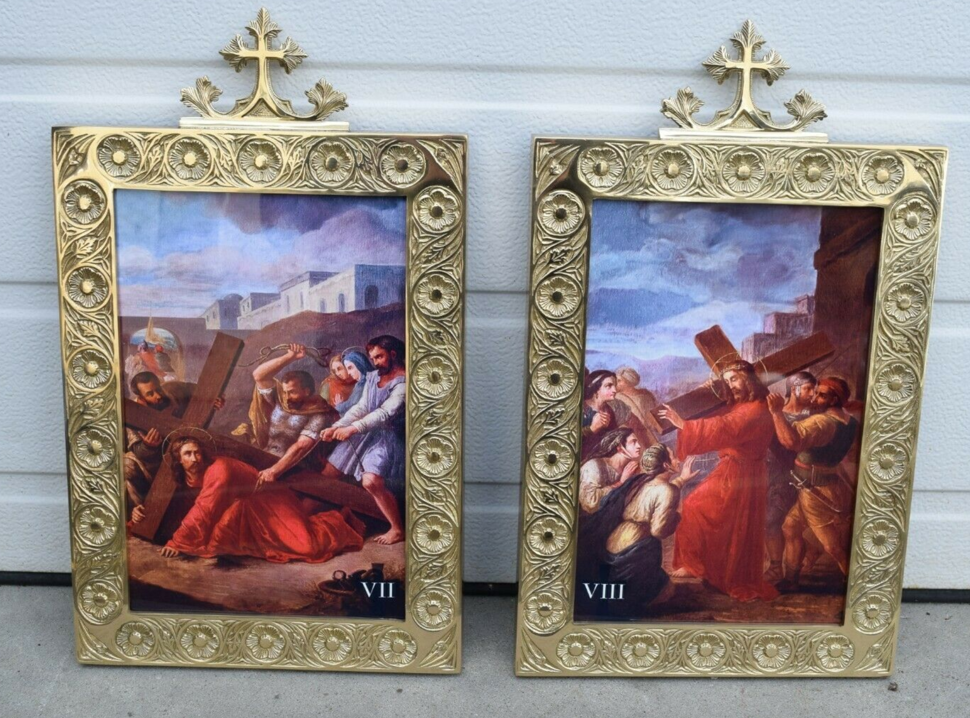 H-110 Stations of the Cross  Brass Frames