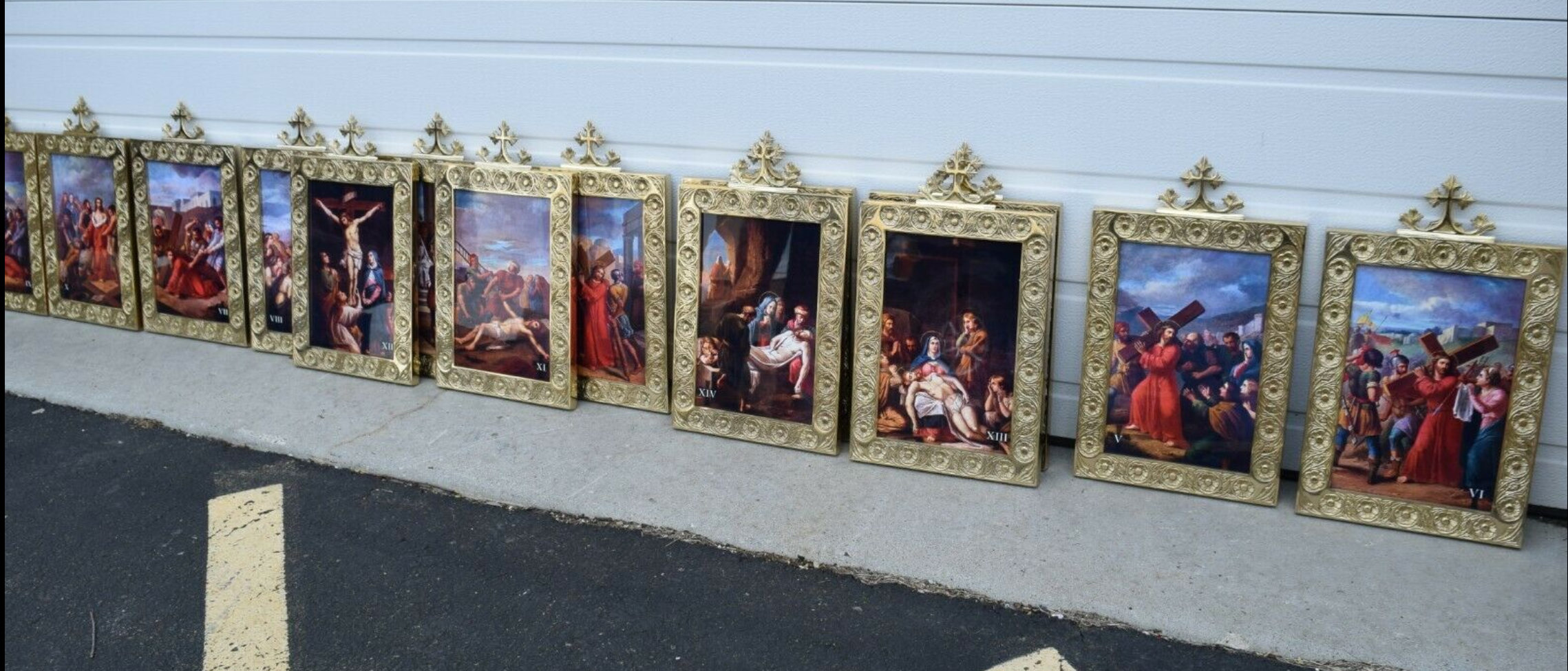 H-110 Stations of the Cross  Brass Frames