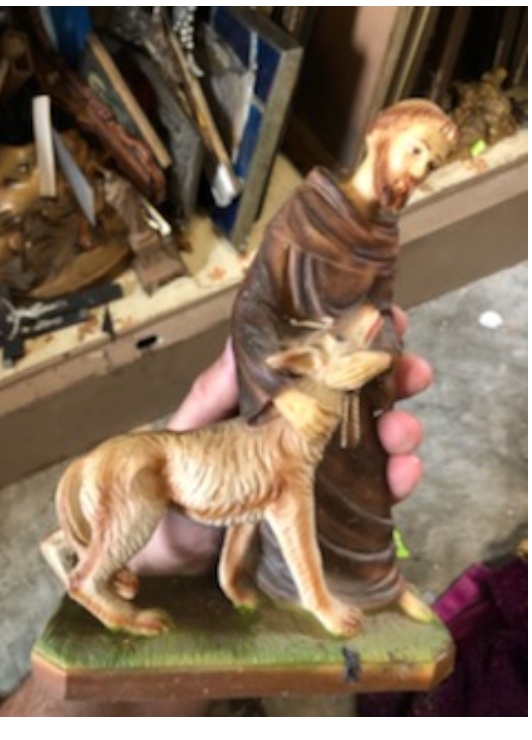 Larger St Francis Statue with Wolf