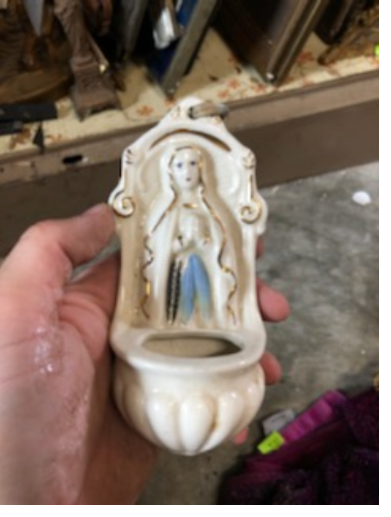 Porcelian Fatima Holy Water Font Fynders Keepers