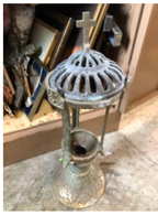 Two Large 7 day votive Stands with smoke caps Fynders Keepers