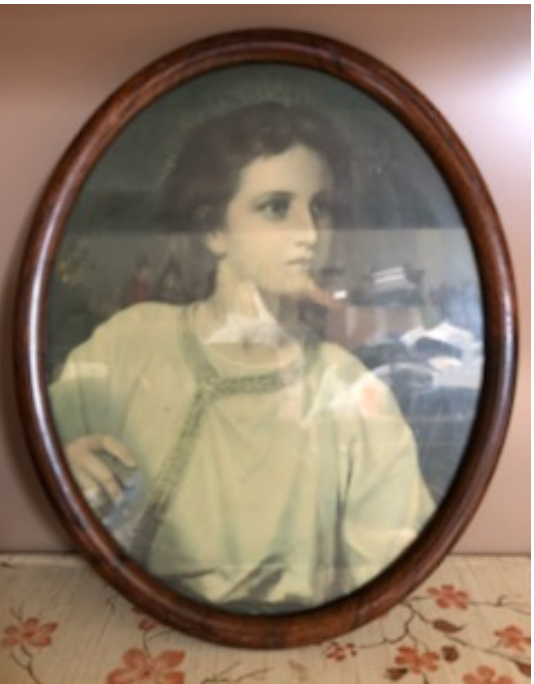 Antique Oval Framed Image of Christ