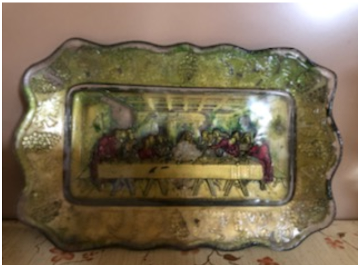 1920s Last supper Glass Dish