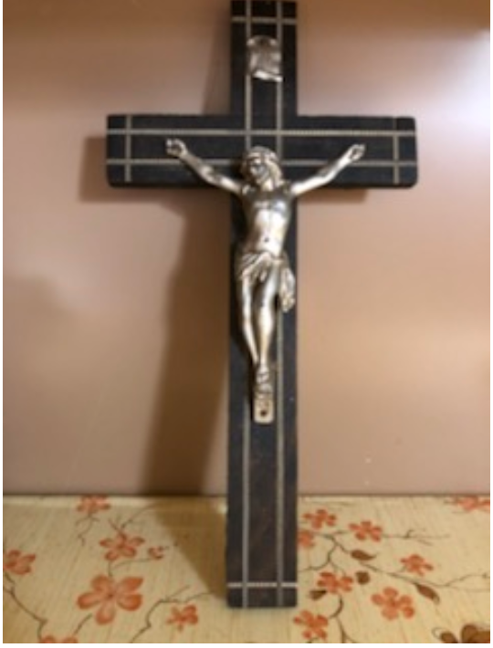 Ebony Inlaid Crucifix Antique