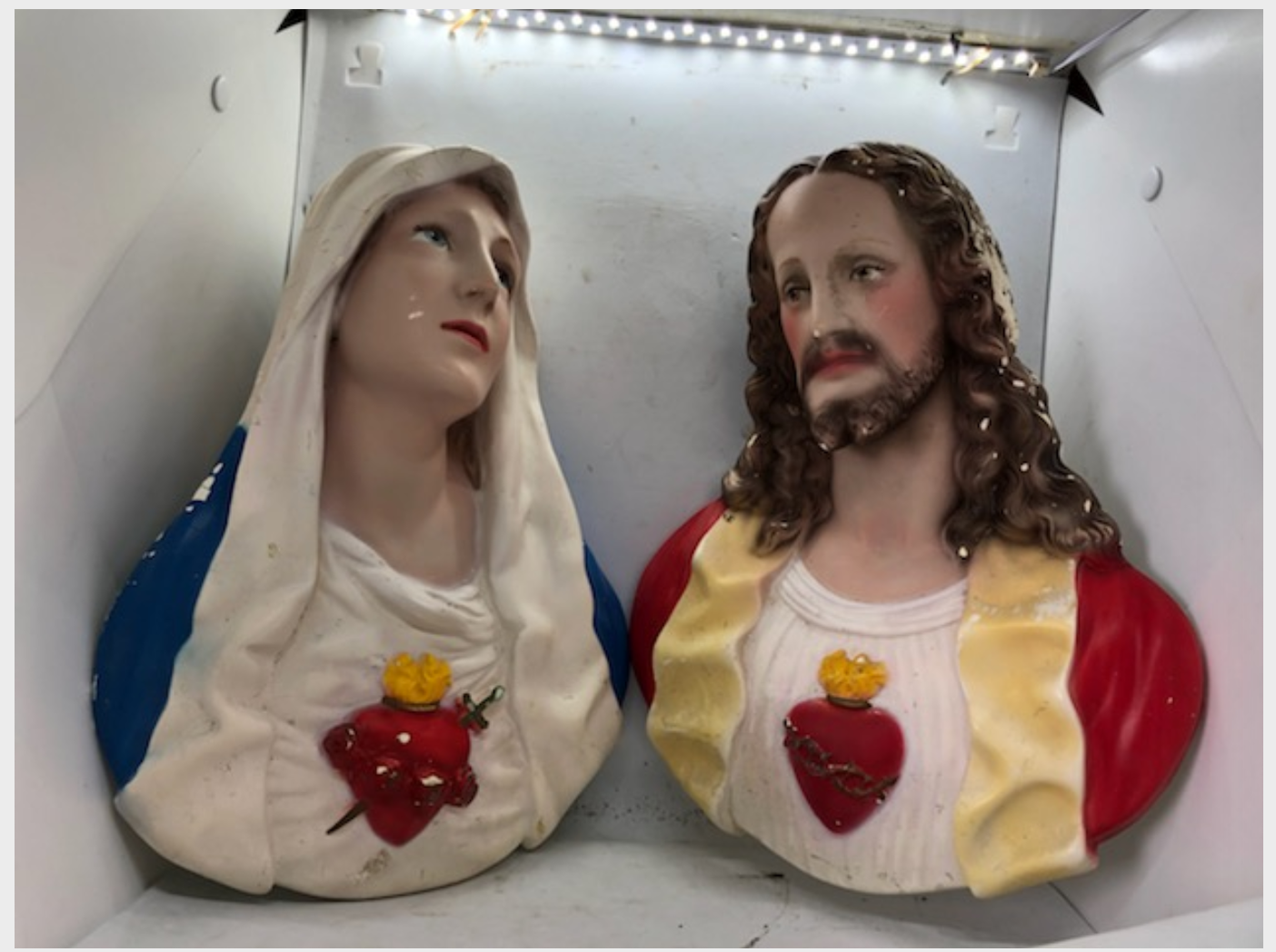 Wall Reliefs of Sacred heart and Sorrowful Mother