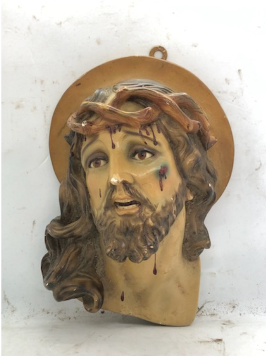 Nice larger Bust of Christ with Glass Eyes