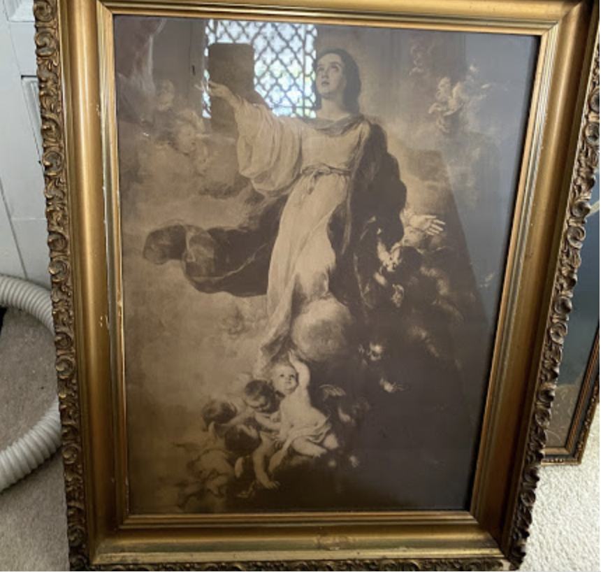 Assumption of Mary in Black and White Stunning FRAMED PRINT