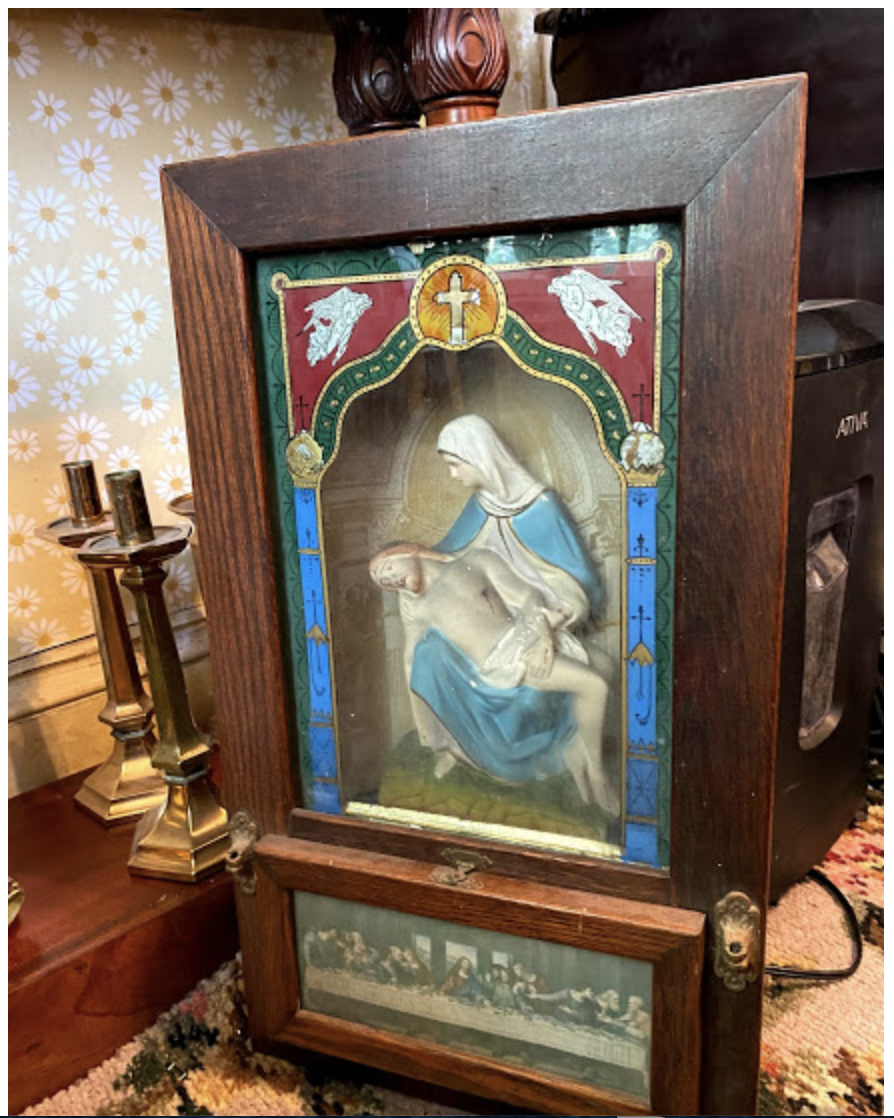 3-d Pieta Wall Hang in Oak Circa 1920