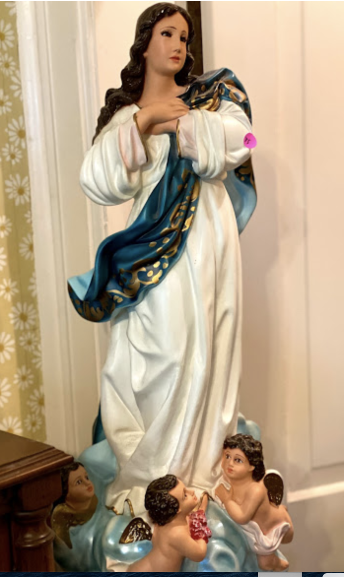 Large Assumption of Mary Statue glass eyes 36"
