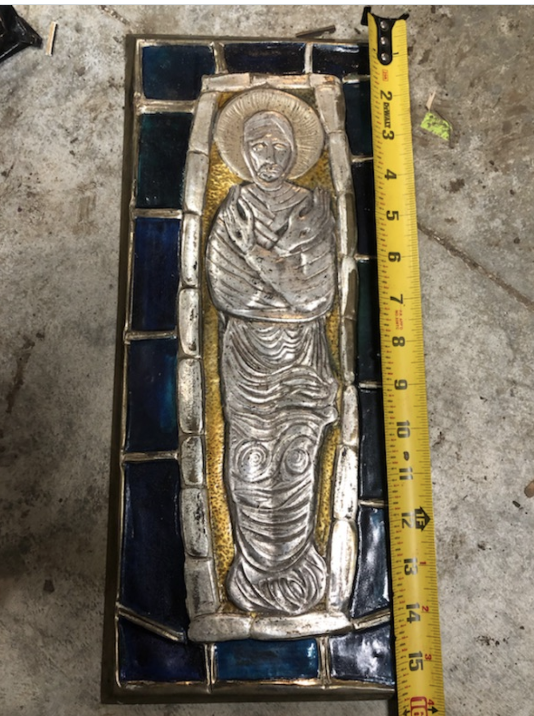 Large Ornate Enamel and Brass Icon Hand done