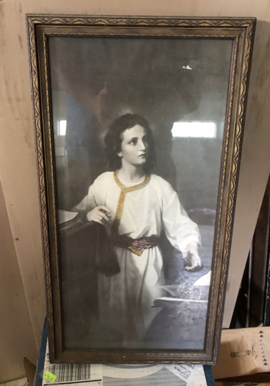 Christ in the Temple antique Print