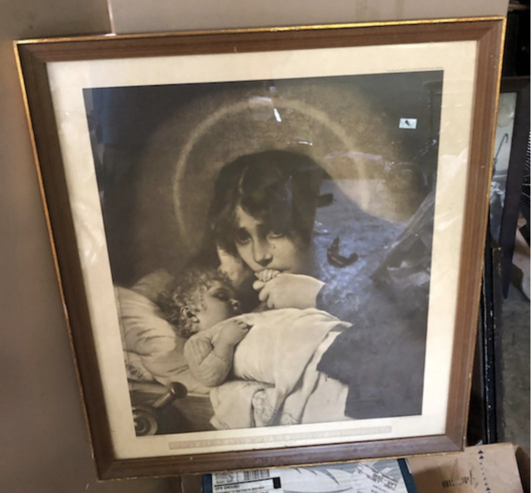 Mother and Child Print Antique