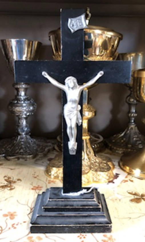 Antique Altar  Early Cross in Black