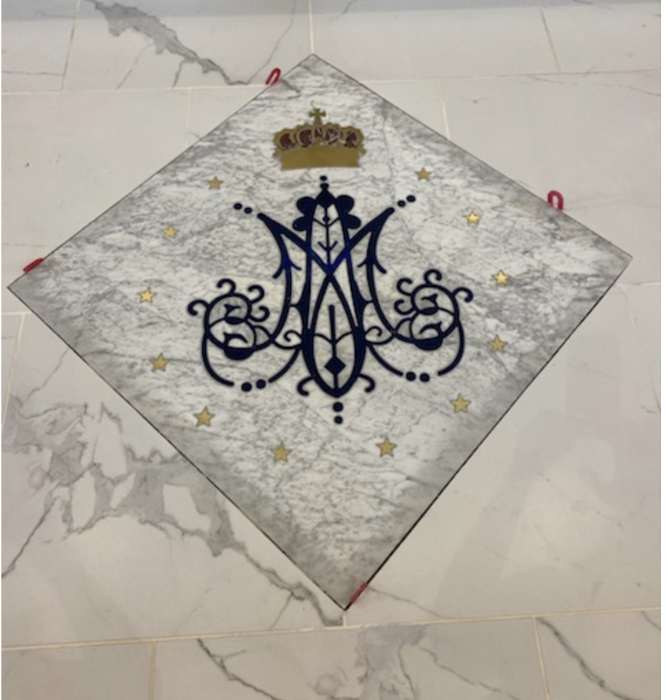 Solid Marble Medallions with Bronze and Metal Inserts