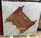 Solid Marble Medallions with Bronze and Metal Inserts