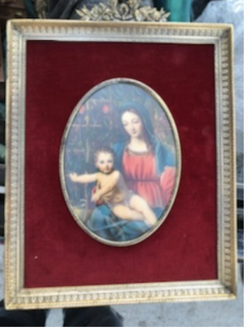 Beautiful Hand Painted Image of Mother and Child