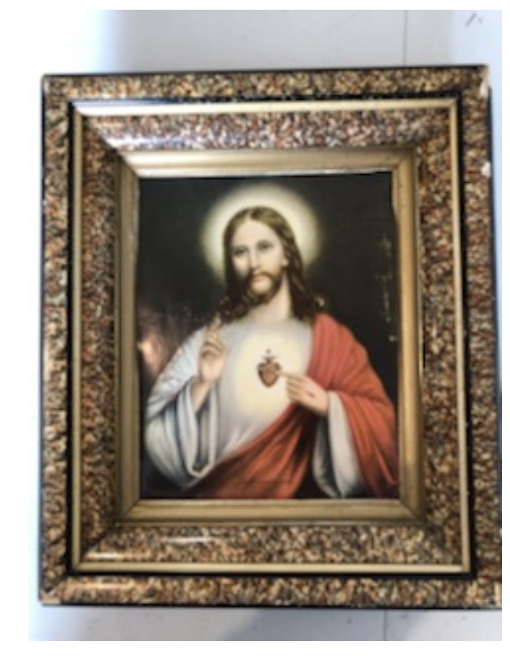 Sacred Heart Raised print 1940s