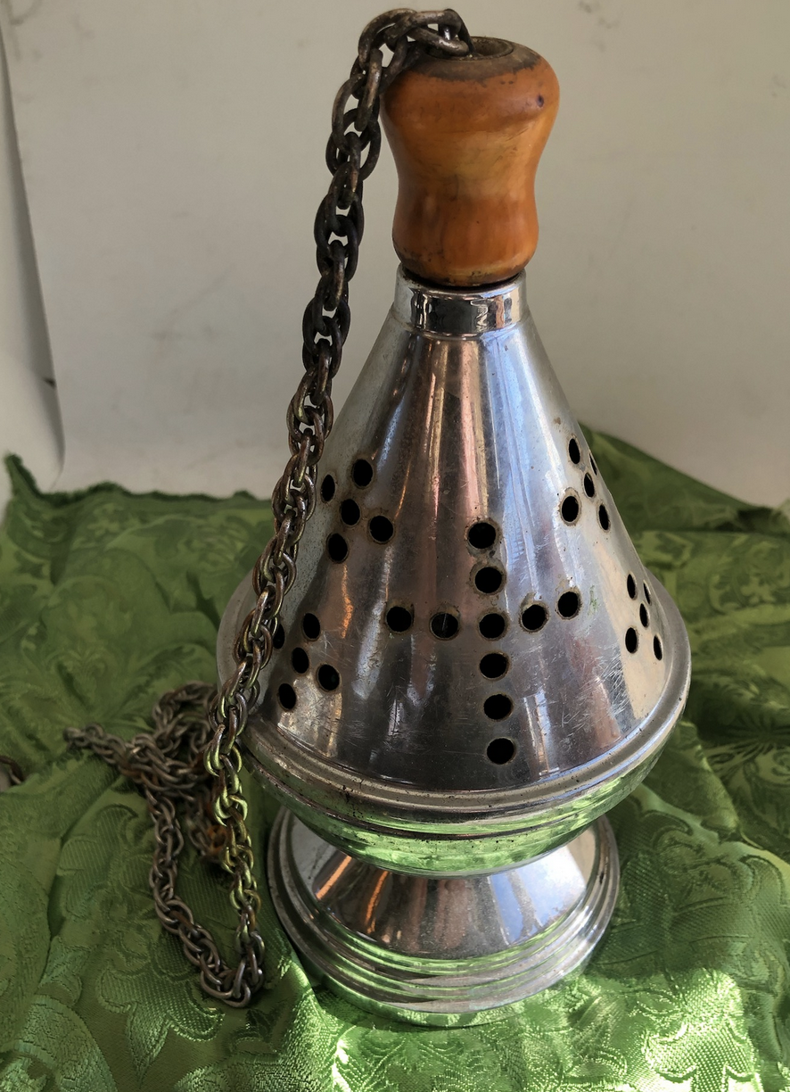 Censer and Boat. Chrome finish Vintage