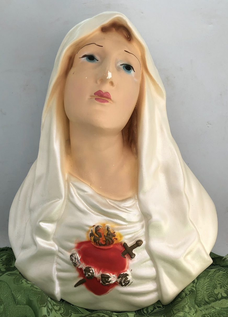 Nice Wall Reliefs of Sacred Heart and Immaculate Heart