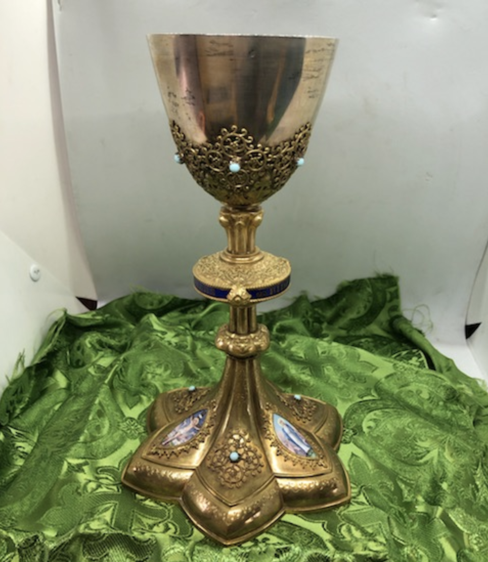 Antique French Sterling Chalice X1258 Enamels