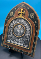 Engraved on Tooled Leather 14 Stations of the Cross and Last Supper