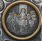 Engraved on Tooled Leather 14 Stations of the Cross and Last Supper