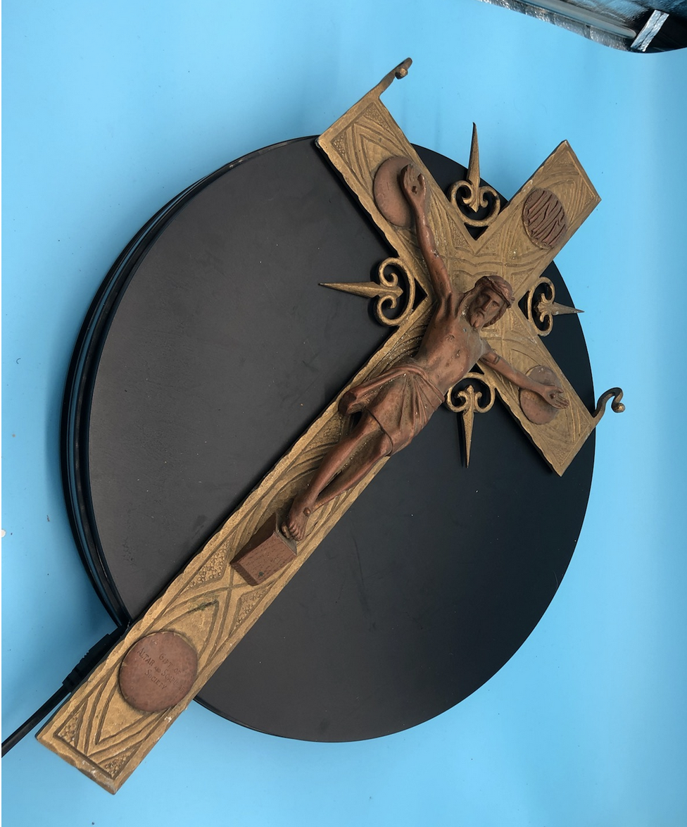 Bronze and Copper Heavy Crucifix 23x13