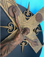 Bronze and Copper Heavy Crucifix 23x13