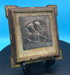 French Tooled leather Relief w/ Angels "Alleluia"